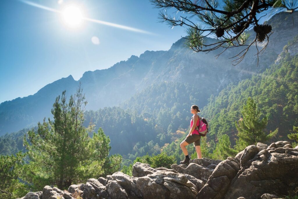 Woman looking over a beautiful landscape